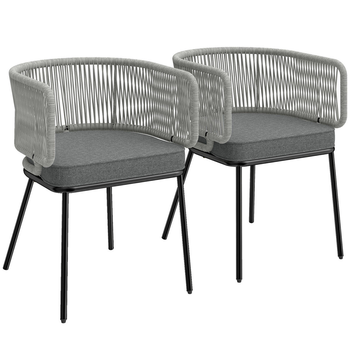 GARTENSESSEL 2er-SET DE-17427 Hellgrau - Grau, Metall (58/72/46cm) - ComfortXL