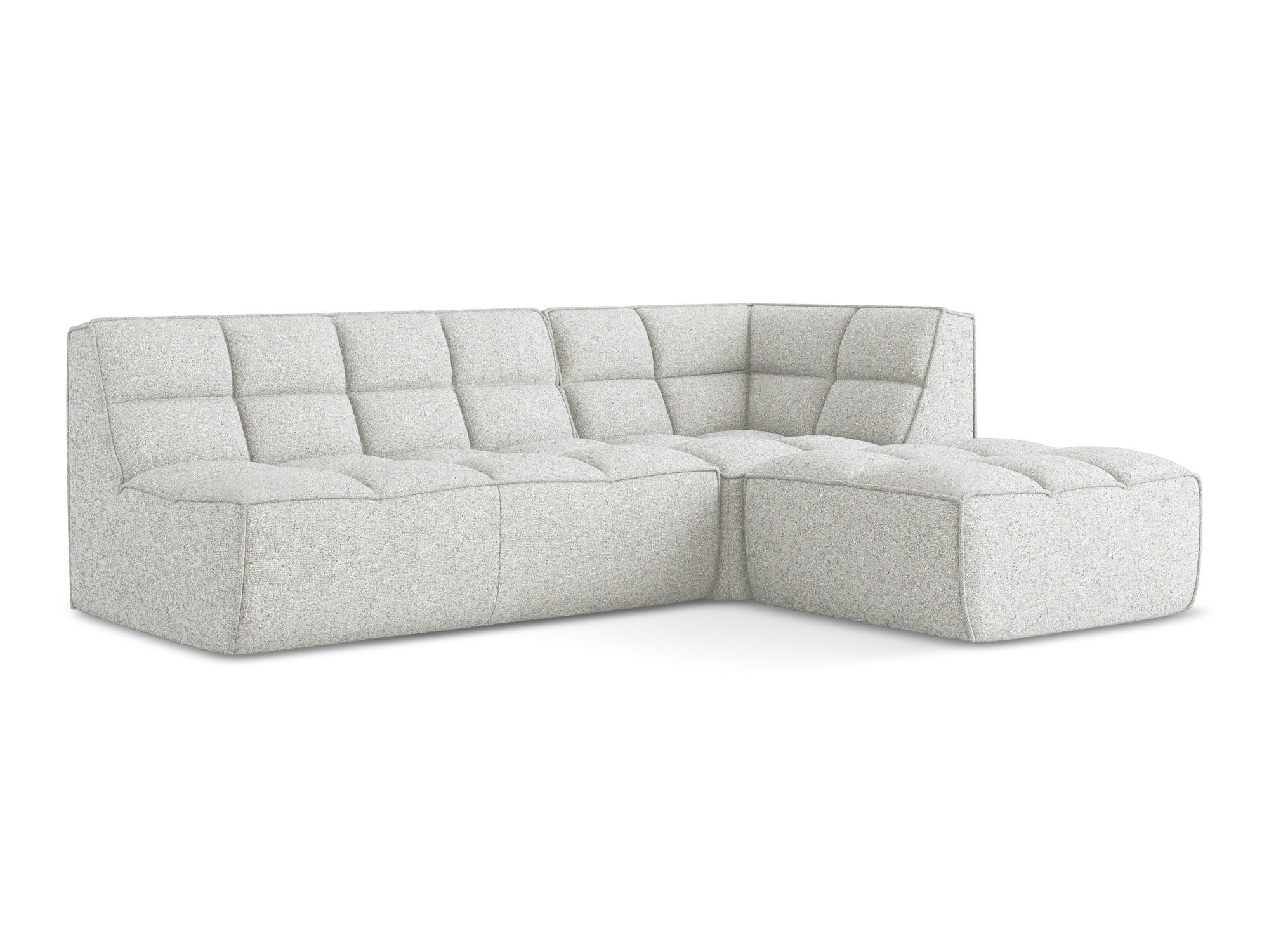 ECKSOFA Beidseitig Strukturstoff Stoff Beige - Beige/Schwarz, Kunststoff/Textil (258/178cm) - Makamii
