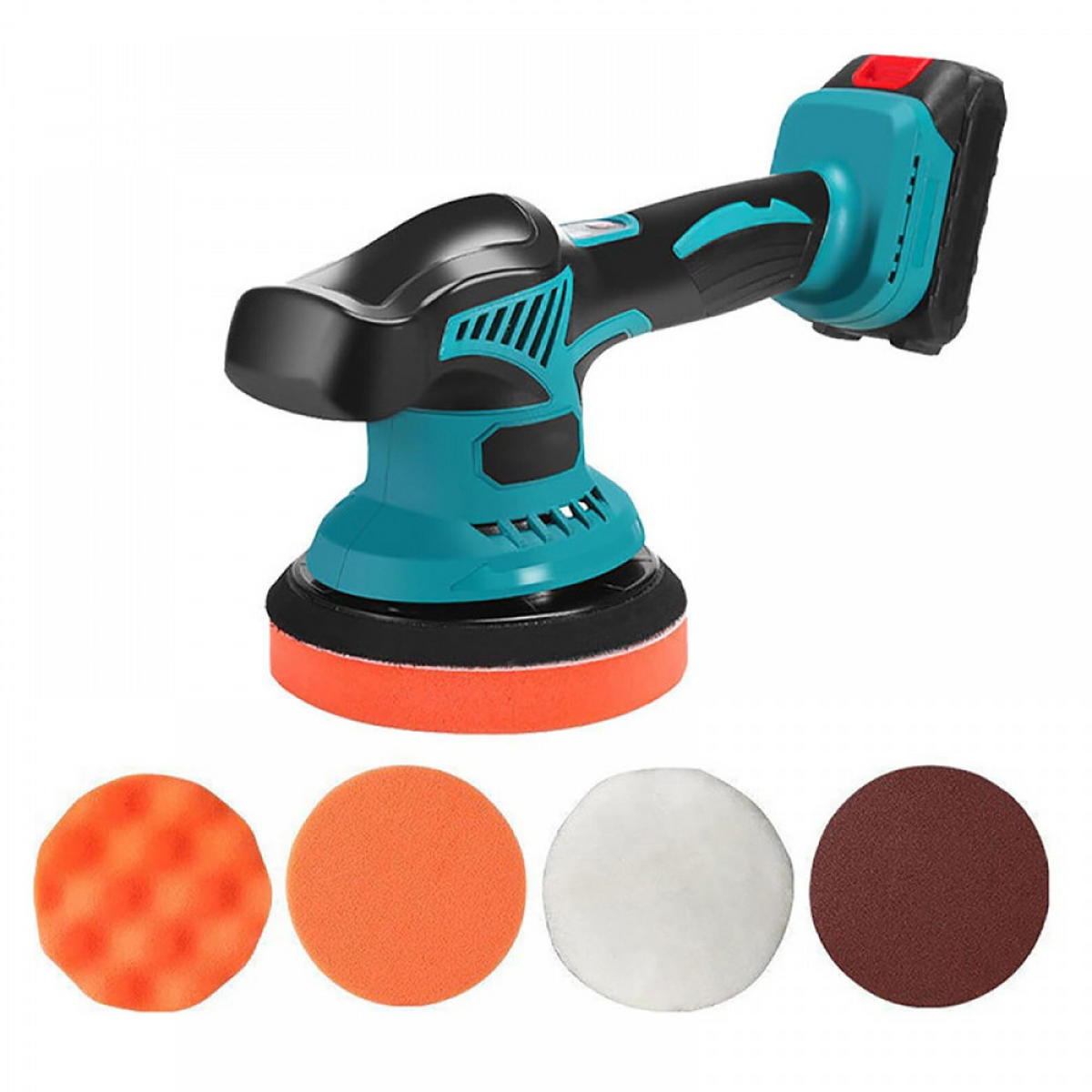 POLIERMASCHINE - 21V - Einstellbare Drehzahl, mit externer Exzenterpolierfunktion, inklusive 1 Batterie. - Blau, Kunststoff (30/20/18cm) - DCA