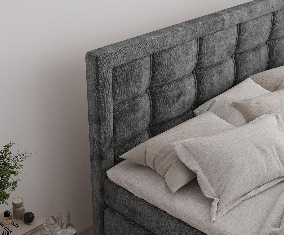 BOXSPRINGBETT Ambrosia Anthrazit 180/200 cm - Anthrazit/Schwarz, Holz/Holzwerkstoff (180/200cm) - Maison de Reve