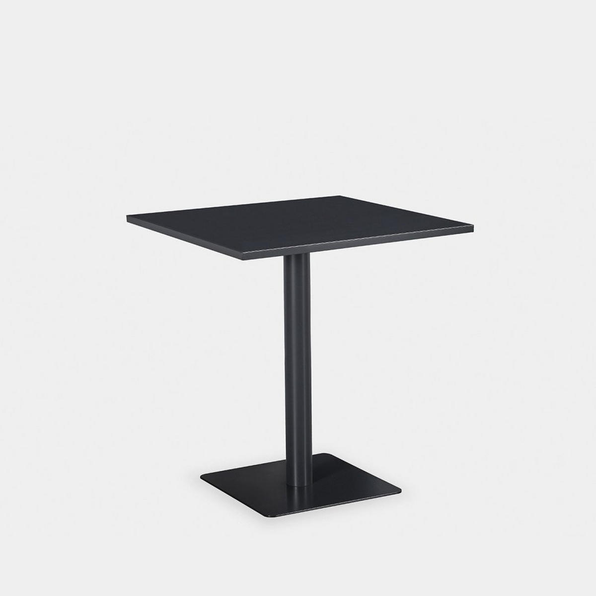GARTEN-SET mit Tisch und 4 stapelbaren Stühlen in Schwarz Kaira - Schwarz, Metall - Klast Home