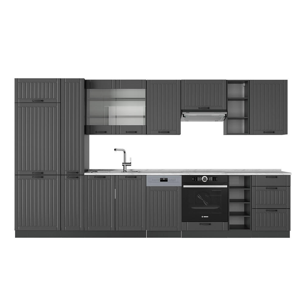 KUCHYŇSKÝ KOUT Fame-Line Tmavě šedá - tmavě šedá, kompozitní dřevo (355/81.6/60cm) - Vicco