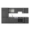 KÜCHENZEILE Fame-Line Dunkelgrau 355 cm , AP Marmor - Dunkelgrau/Anthrazit, Holzwerkstoff (355/81.6/60cm) - Vicco