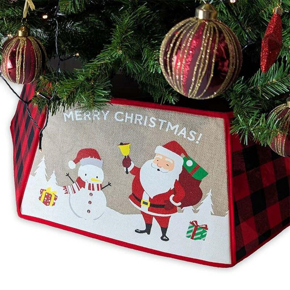 UNIQUE Living - Merry Xmas Weihnachtsbaumrock - 45x25cm - Mehrfarbig - Multicolor, Textil (45cm) - Unique Living