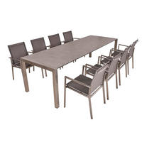 GARTEN-SITZGRUPPE Gregor 9-teilig Gartenmöbel-Set - Taupe, Kunststoff - DELUKE