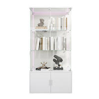 GLASVITRINE Weiß LED Lichtband 78x35x164 cm - Weiß, Glas (35/164/78.51cm) - SHOPENTRA