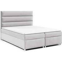 BOXBETT mit Bettkasten Trinity K-1 Bonellfederkern inkl. Topper - Silberfarben, Holz/Holzwerkstoff (200/200cm) - Best For Home