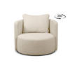 DREHSESSEL RAGGI 360° Drehfunktion mit inklusive dekorativem Kissen, hellbeige - Ecru/Beige, Textil (92/75/94cm) - KONSIMO®