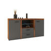 SIDEBOARD OKTAWIA 2F2S LED - Dunkelbraun/Graphitfarben, Holzwerkstoff (157/20/40cm) - Meblini