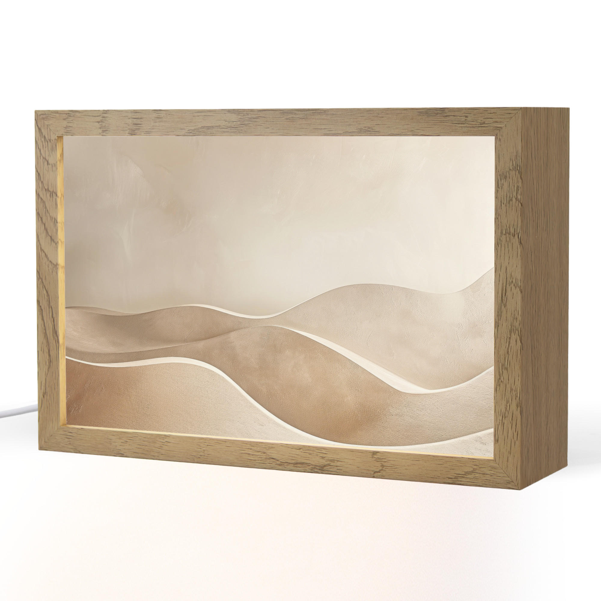 OnlyWow STOLNÍ LAMPA Béžová - Příroda - Abstraktní - Moderní 30x20 cm