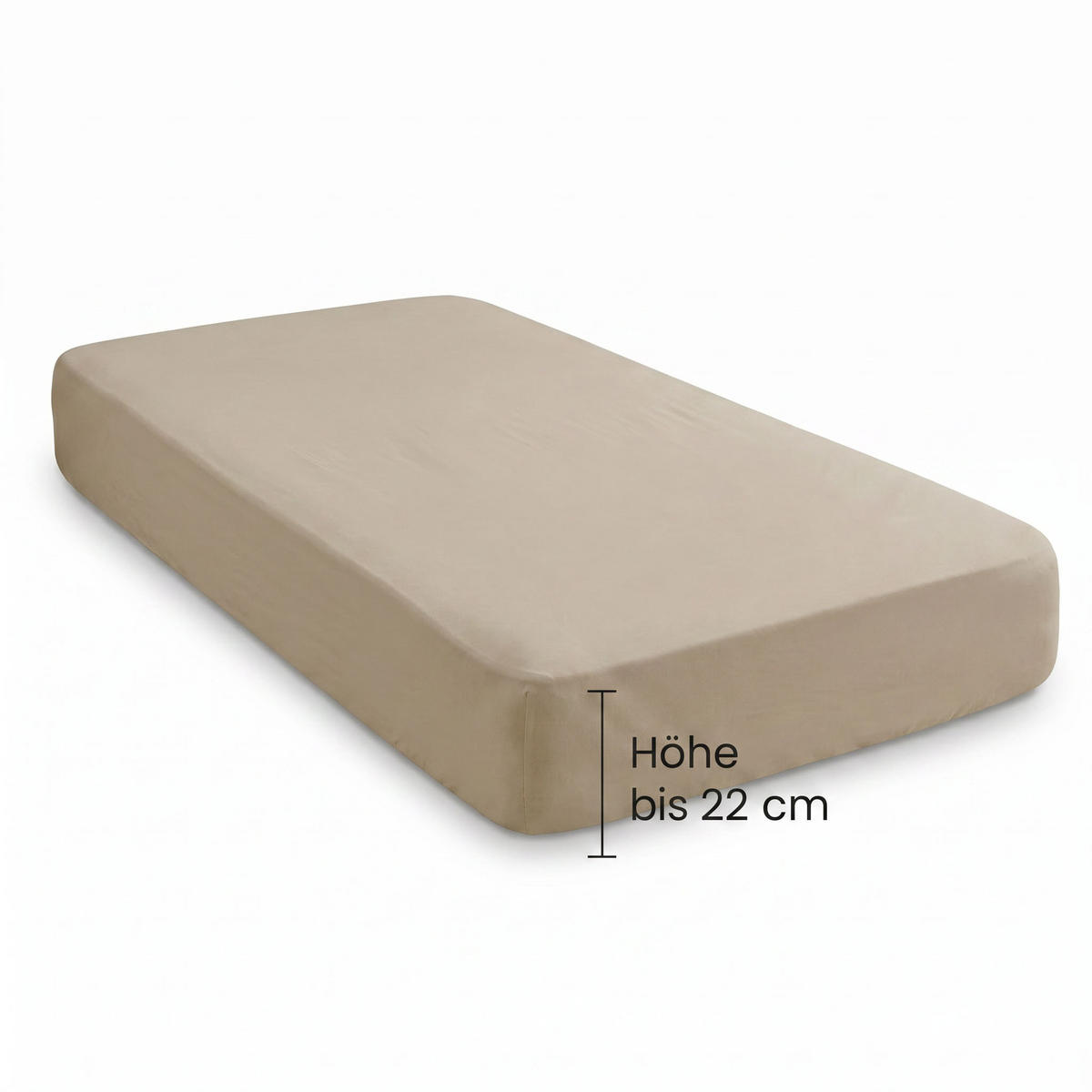SPANNBETTTUCH Premium Jersey taupe, 140x200 cm - 160x200 cm - Taupe, Textil (160/200cm) - biberna