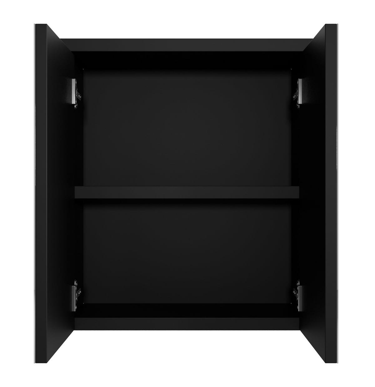 SPIEGELSCHRANK Toledo Beton Grau - 60 x 20 x 60 cm - Schwarz, Holz (60/60/20cm) - Badplaats