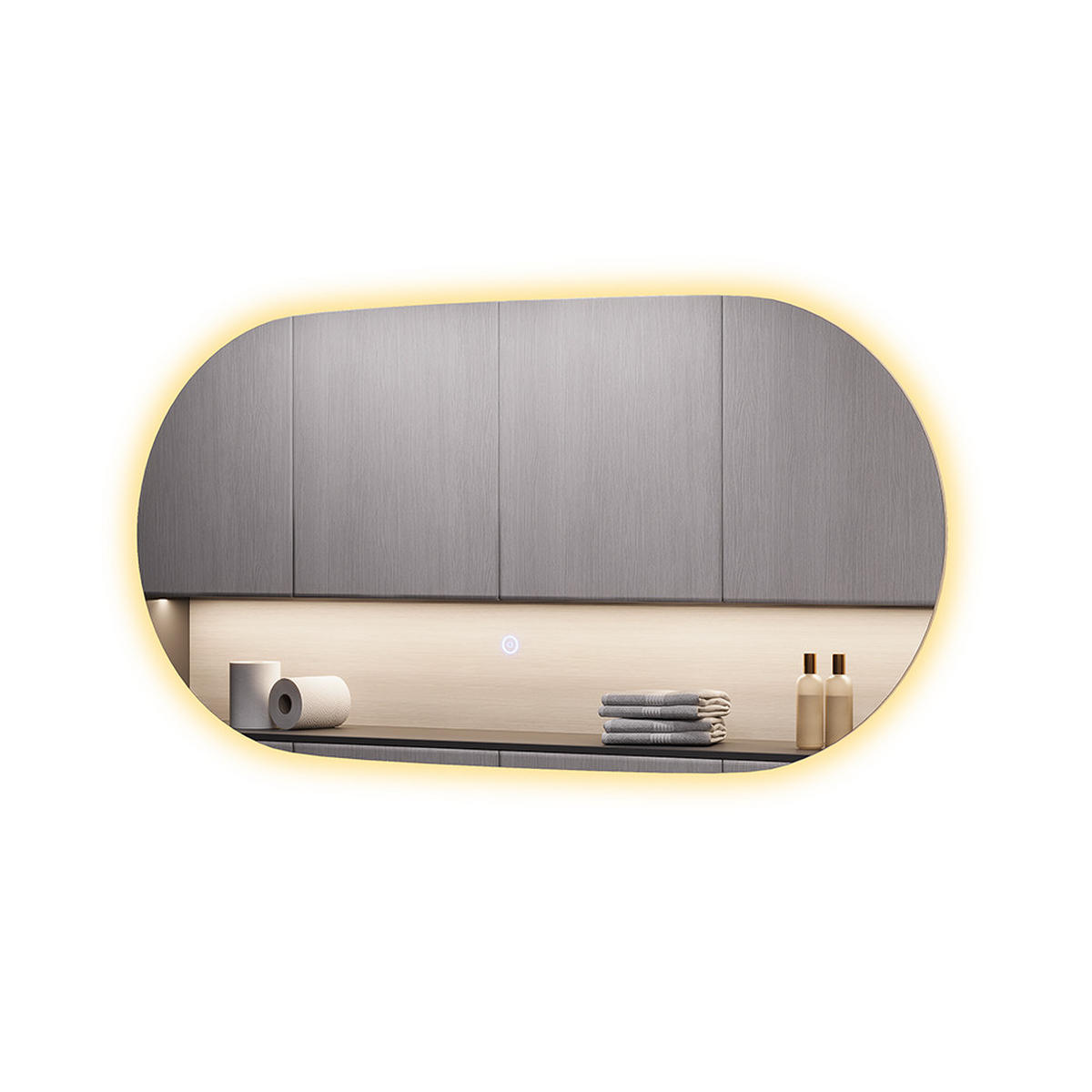 BADEZIMMERSPIEGEL Miral Glas 80 x 40 cm mit Backlight Beleuchtung - Klar, Glas (80/40/2.8cm) - Vicco