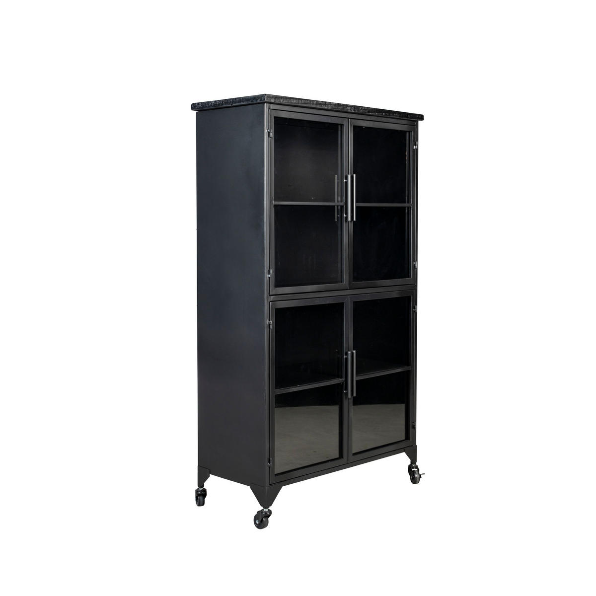 AUFBEWAHRUNGSSCHRANK Ferre Kast auf Rollen Hoch Holz/Metall Schwarz - Schwarz, Holz (35/133/76cm) - Housecraft Living