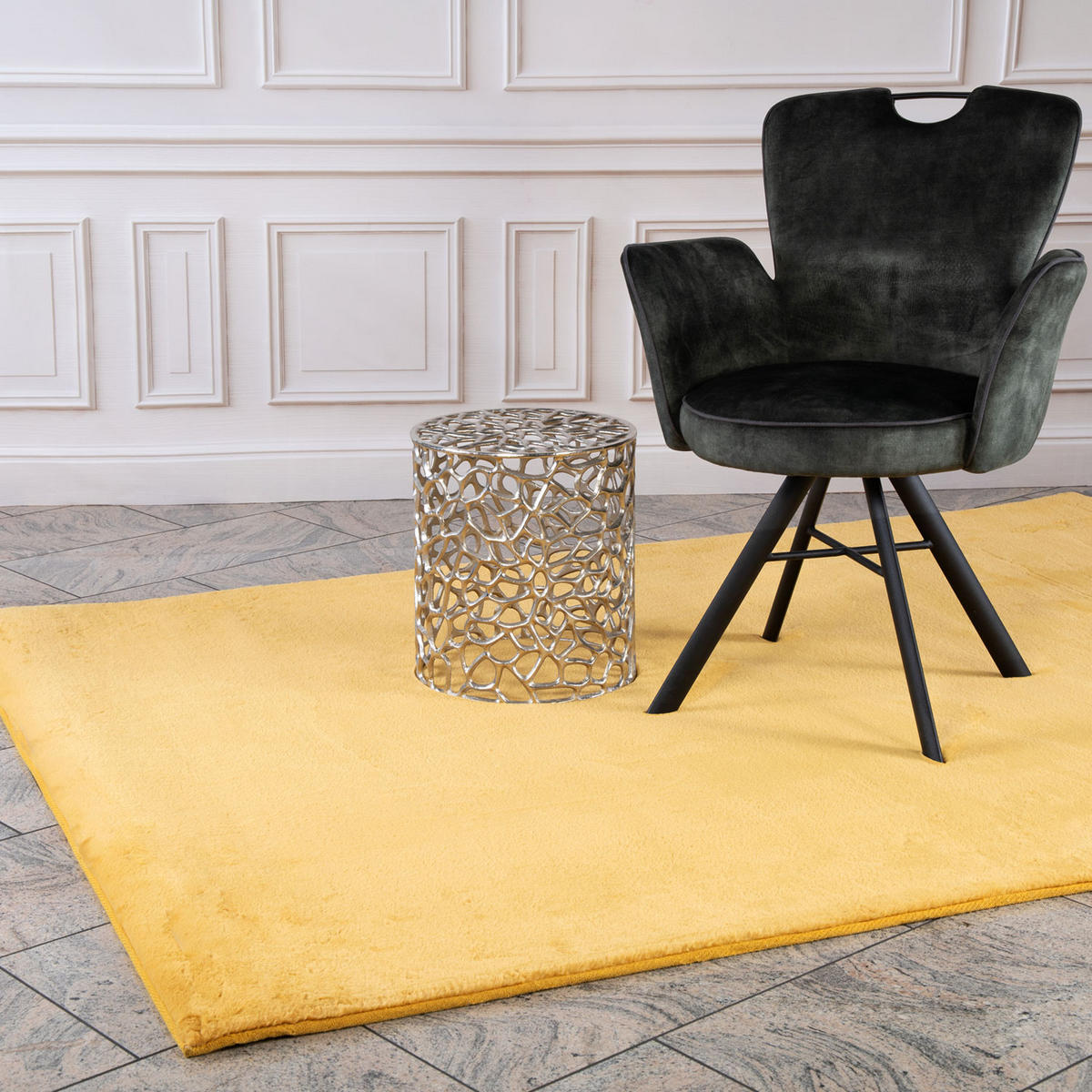 HOCHFLOR-TEPPICH Topia 400 Gelb 200x290 cm - Gelb, Textil (200/290cm) - carpet city