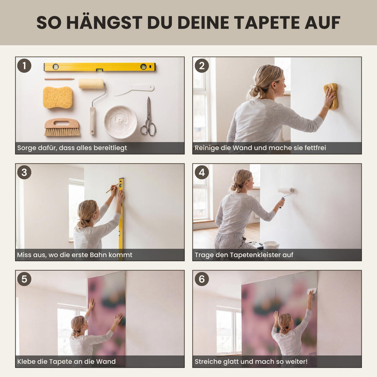 TAPETE - Blumen - Lila - Unscharf - 500x280 cm - Rosa, Papier (500/280cm) - OnlyWow