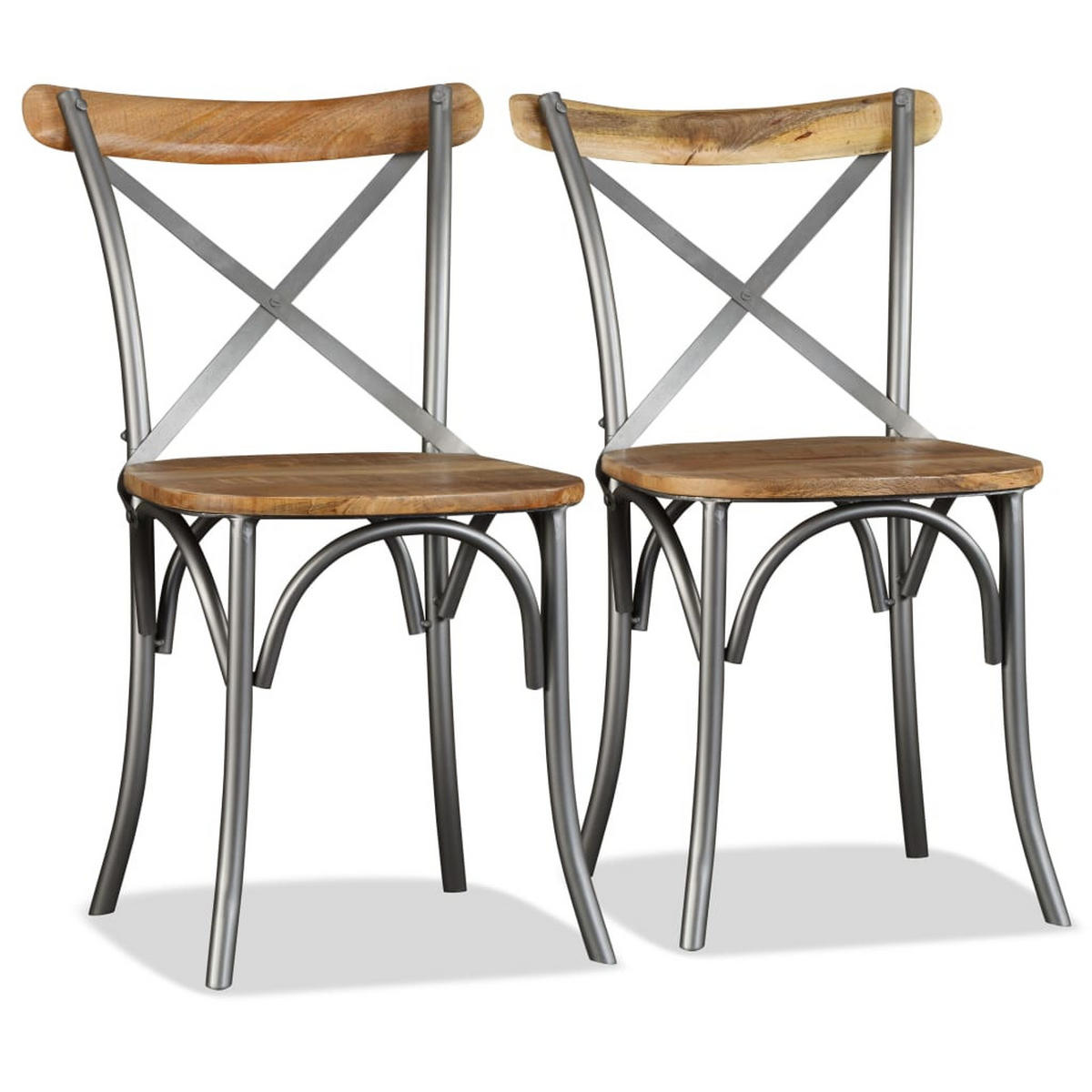 ESSZIMMERSTÜHLE 2 Stk. Massivholz Mango 51*52*84cm - Multicolor, Holz (51/84/52cm) - ZMH