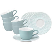 KAFFEETASSEN MIT UNTERTASSEN Life Fashion Green Chic 240 ml 6er Set - Grün, Keramik (16.5/8.2/16.5cm) - Seltmann Weiden