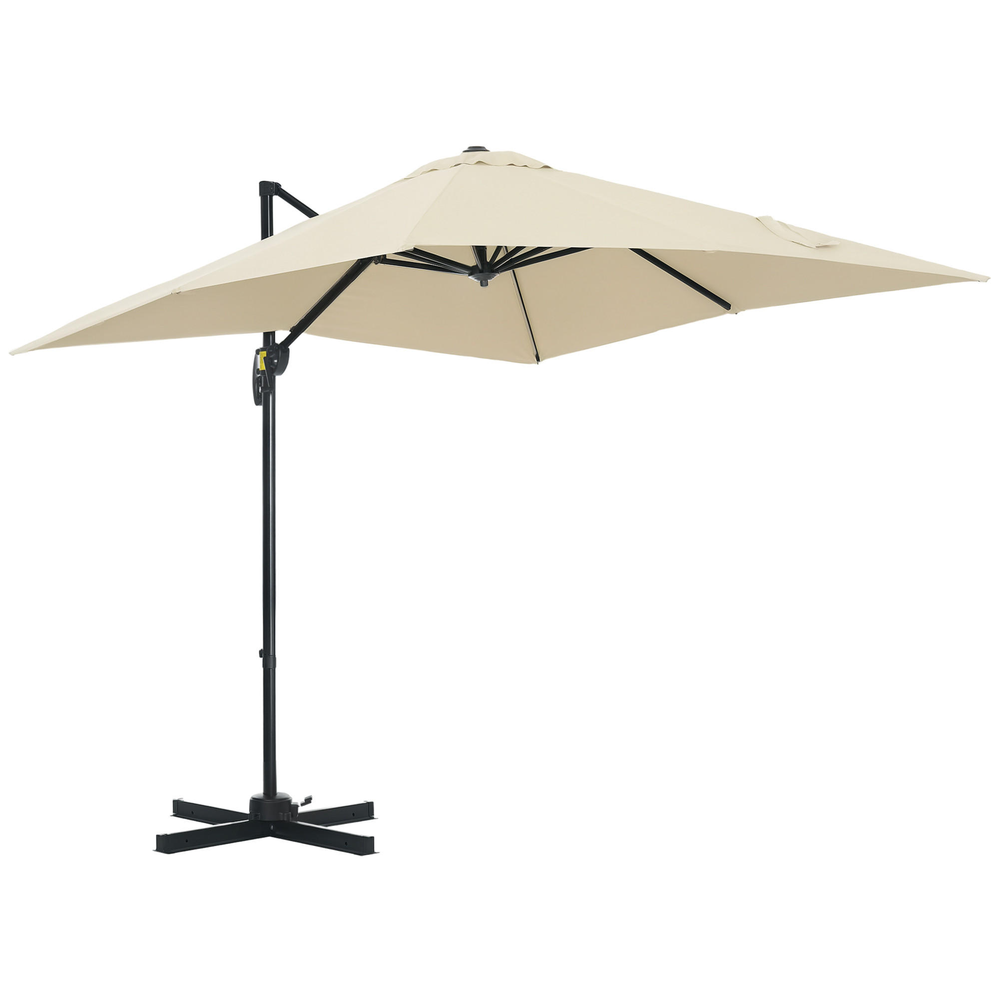 AMPELSCHIRM DE-11437 neigbar, 360° drehbar, 2,5 x 2,5 m Creme - Creme, Metall (245/245cm) - ComfortXL
