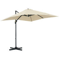 AMPELSCHIRM DE-11437 neigbar, 360° drehbar, 2,5 x 2,5 m Creme - Creme, Metall (245/245cm) - ComfortXL