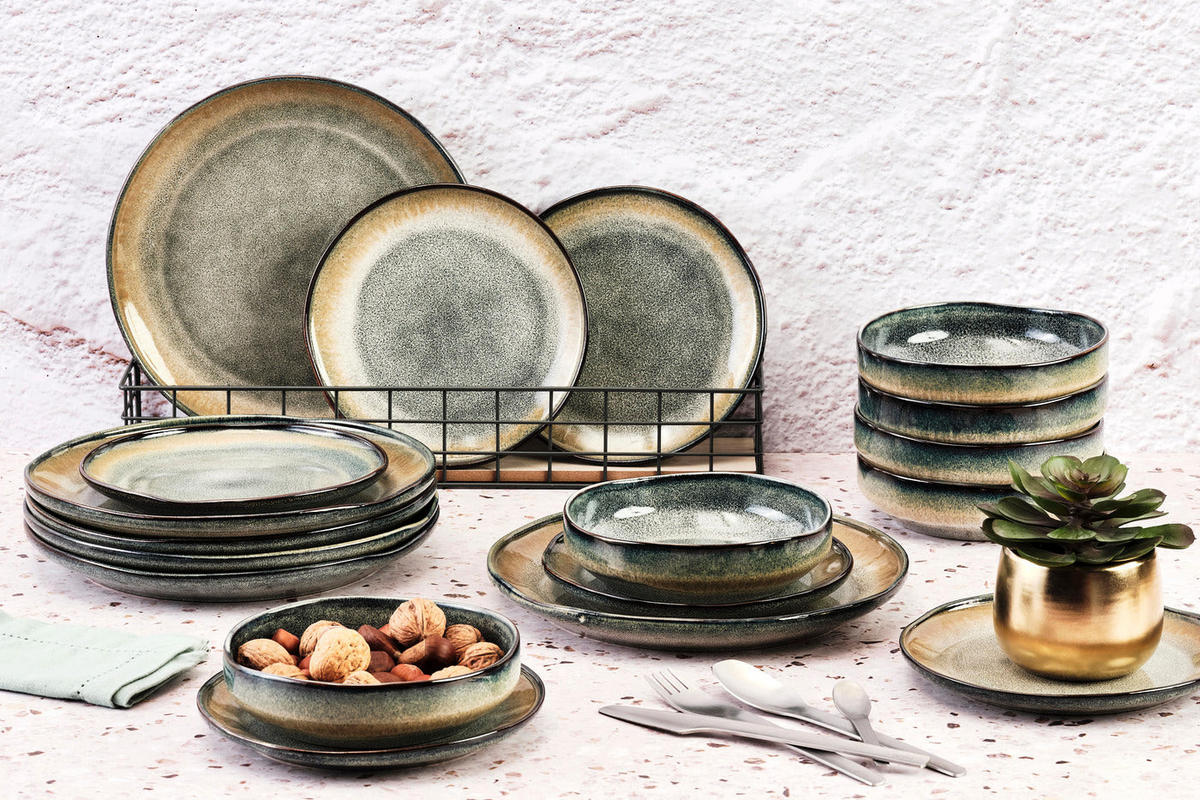 SERVICE Die Essentials Genesis - 18 Teile - Erde - Grau, Keramik (1/1/1cm) - Björn