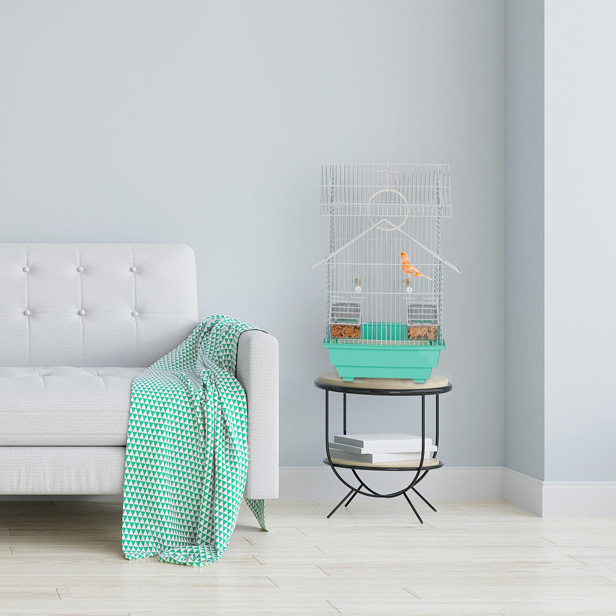 VOGELKÄFIG - Multicolor, Kunststoff/Metall (42.5/50/33.5cm) - Relaxdays