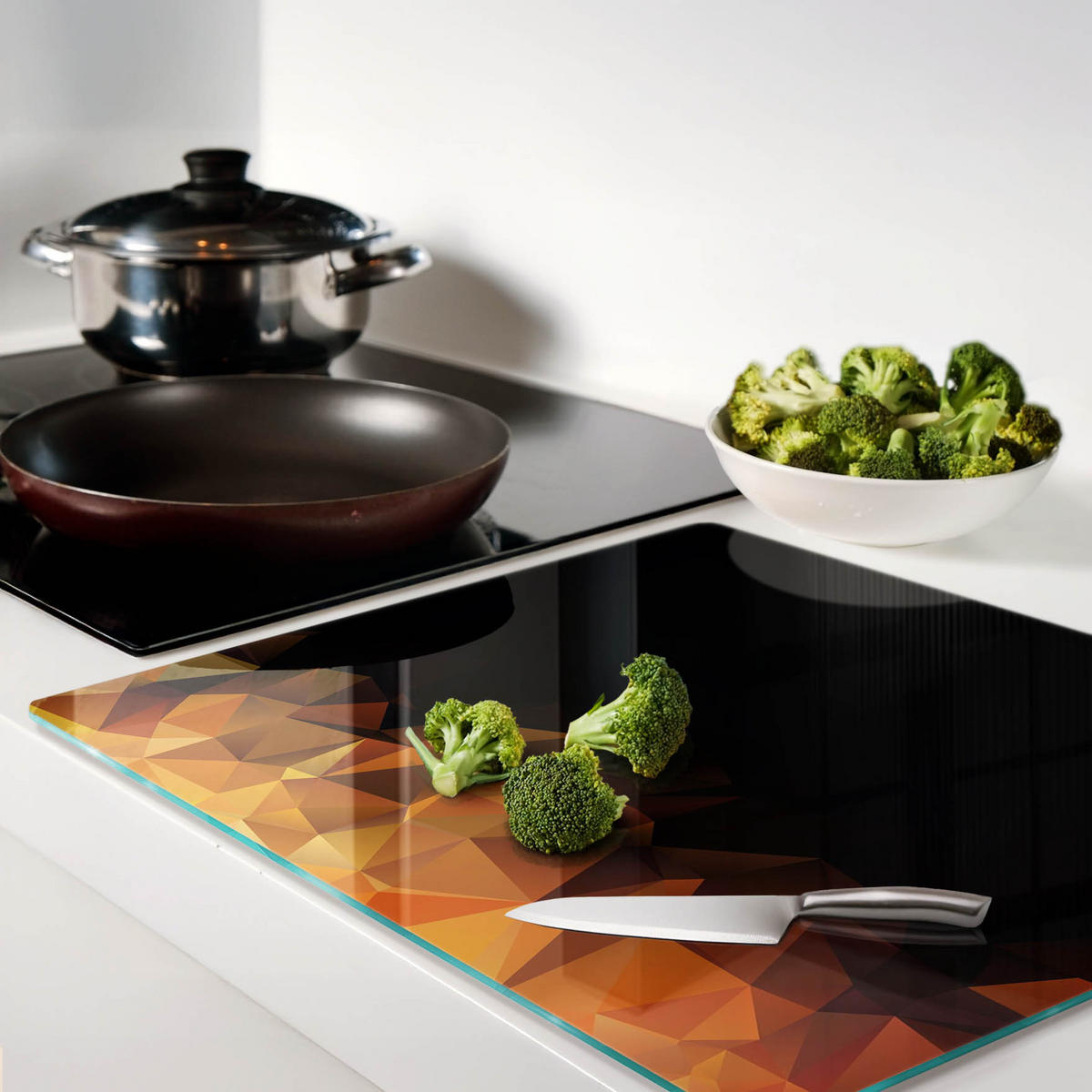 GLASPLATTE 60x52 cm Abstraktion - Grau, Glas (60/0.4/52cm) - TULUP