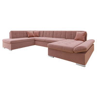 ECKSOFA Bergen Premium, Seite: Rechts - Silberfarben/Rosa, Holz/Textil (345/76/205cm) - MIRJAN24