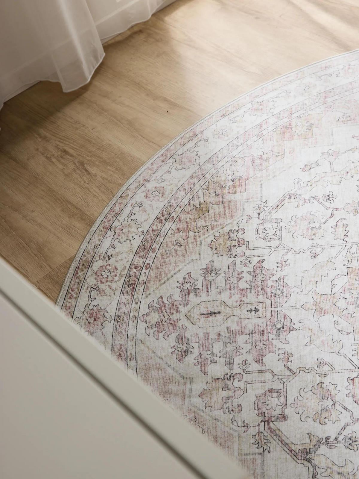 PRATELNÝ koberec George Růžová/Béžová ø 120 cm - růžová/béžová, plast/umělá hmota (120/120cm) - benuta