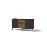 KOMMODE KREON 150/78,6/40cm mit 3 Schubladen 2 Türen Braun - Schwarz/Braun, Holzwerkstoff (150/78.6/40cm) - MASSENO