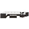 LOUNGE-SET 8-Sitzer braun linksseitig modular Auflagen beige XXL - Dunkelbraun/Beige, Kunststoff - Beliani