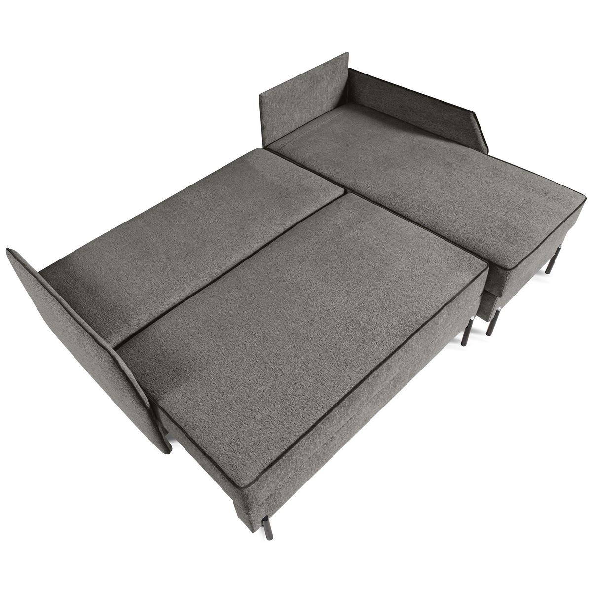 ECKSCHLAFSOFA Livio mit Schlaffunktion und universeller Ottomane, Braun - Braun, Textil (213/155cm) - Beautysofa