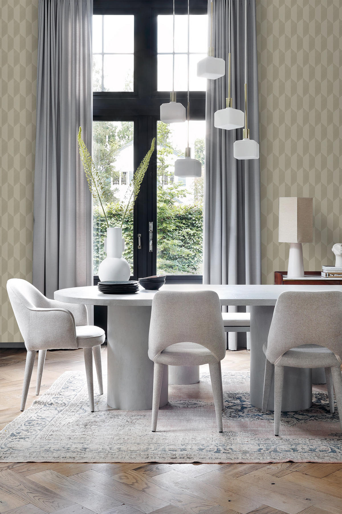 TAPETE 3D Muster 50 x 900 cm - Grün, Papier (50/900cm) - Origin Wallcoverings