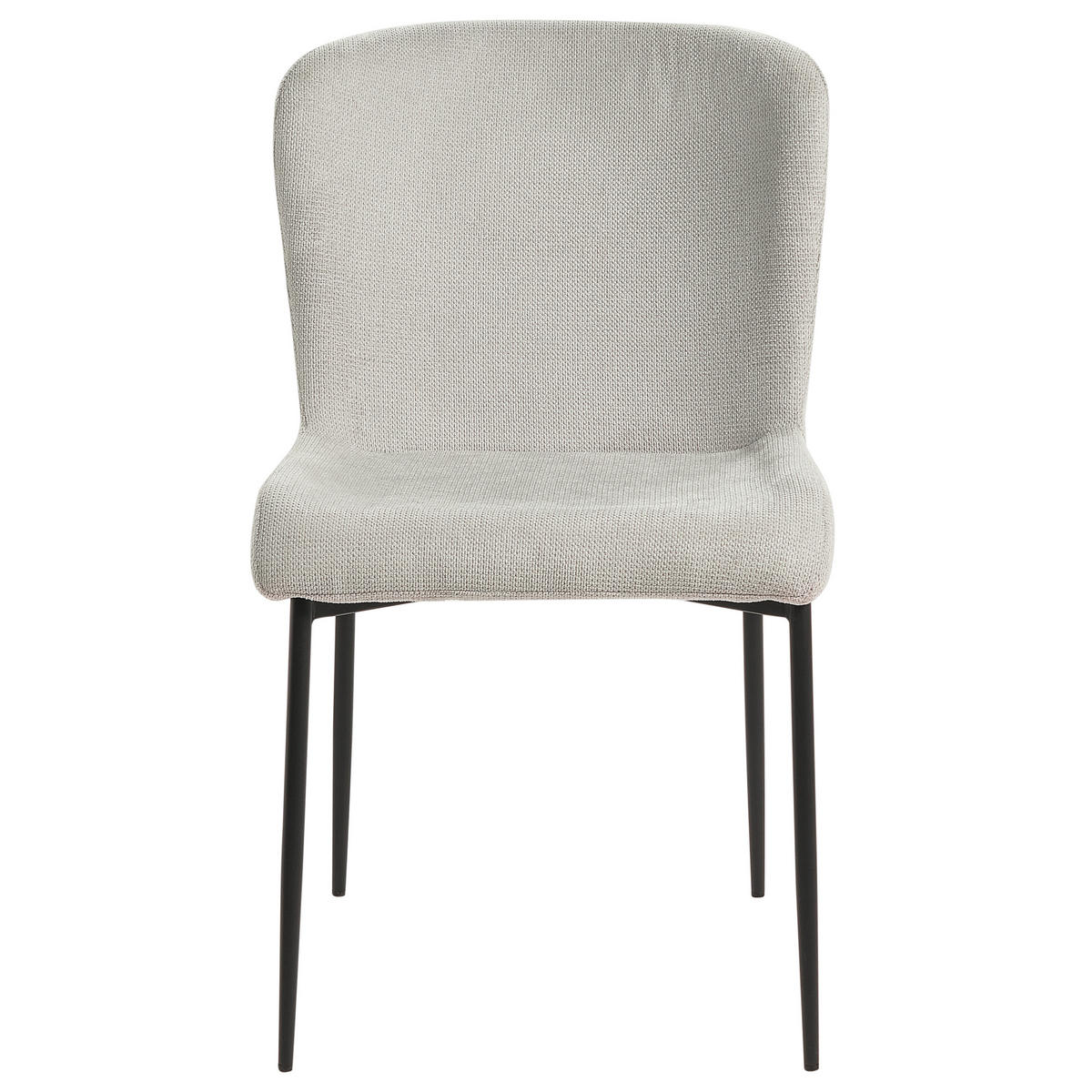 ESSZIMMERSTUHL 2er-Set Polsterbezug Grau Ada - Grau, Textil/Metall (49/82/48cm) - Beliani