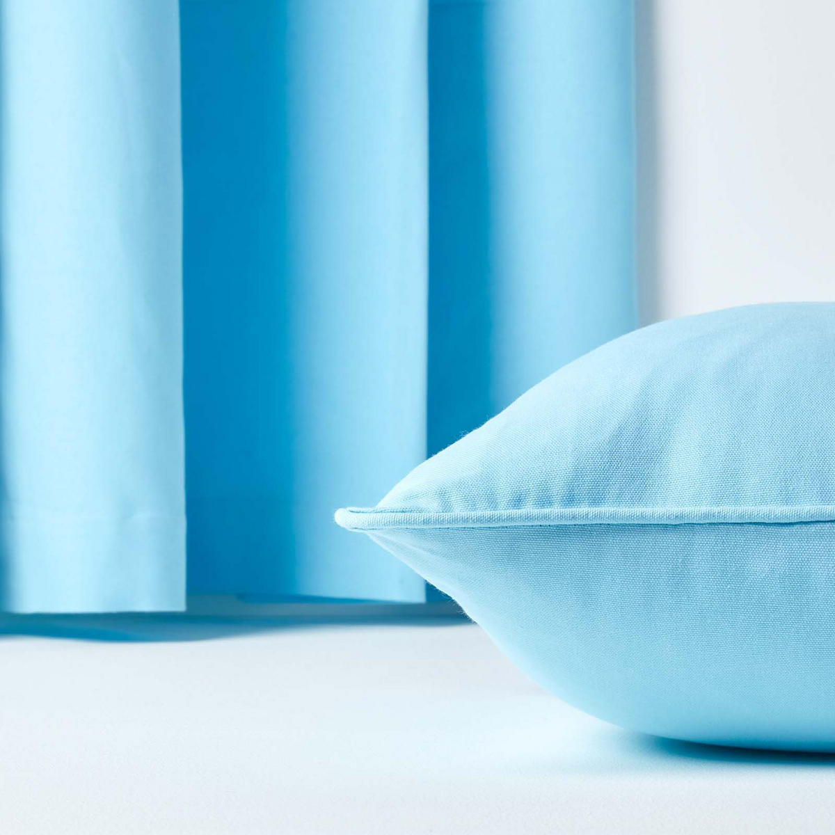 KISSENHÜLLE hellblau 30/30 cm, 100% Baumwolle - Hellblau, Textil (30/30cm) - Homescapes