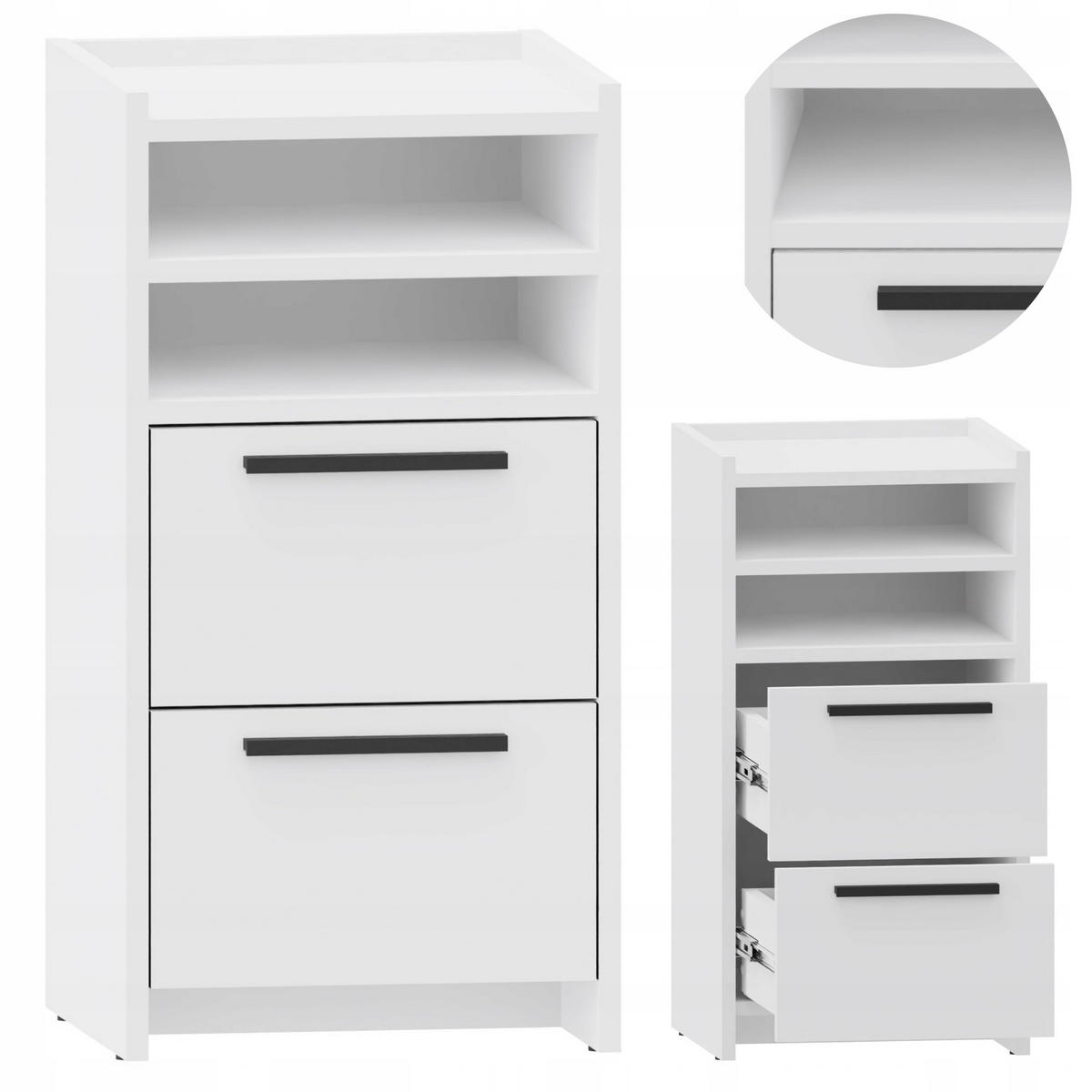 KOMMODE ALTIVO 2SW2O Weiß 36/35,6/70,4 cm - Weiß, Holzwerkstoff (36/70.4/35.6cm) - Matkam Möbel