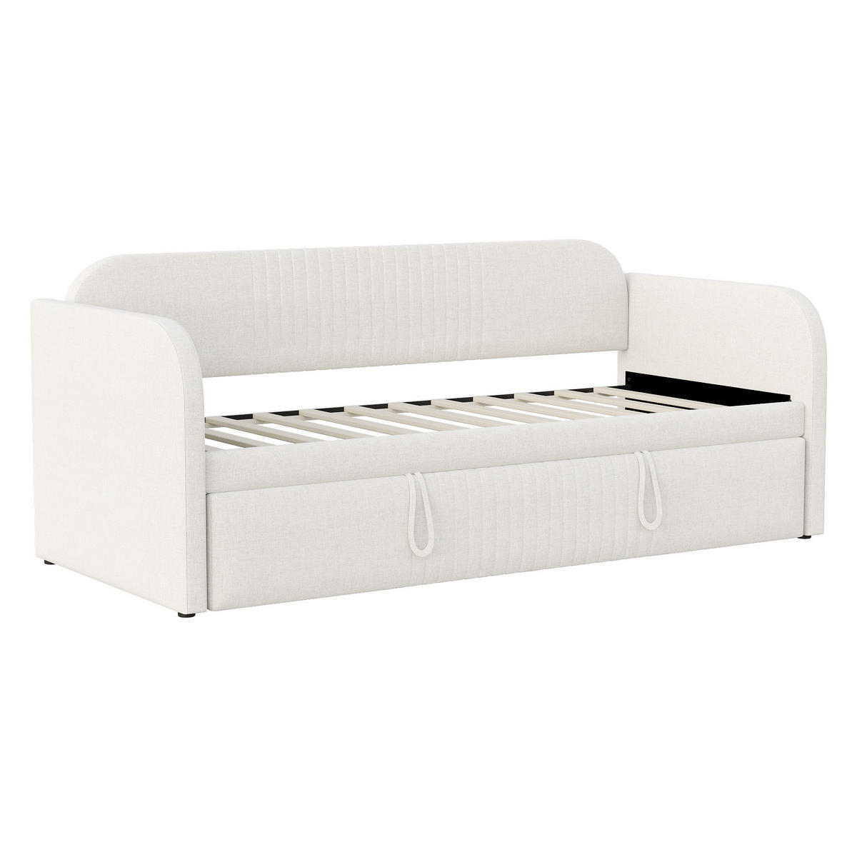 SCHLAFSOFA Multifunktional mit Lattenrost Beige 90/190 cm - Beige, Leder (200.5/86/99cm) - OKWISH