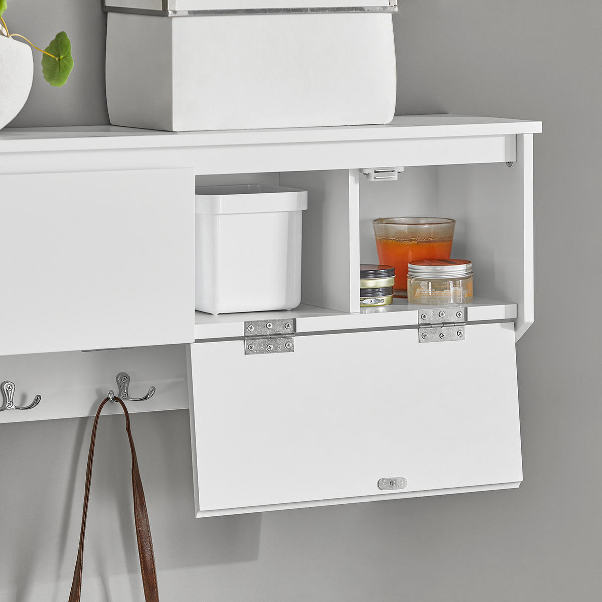 WANDGARDEROBE Weiß - Weiß, Holzwerkstoff (78/30/20cm) - SoBuy