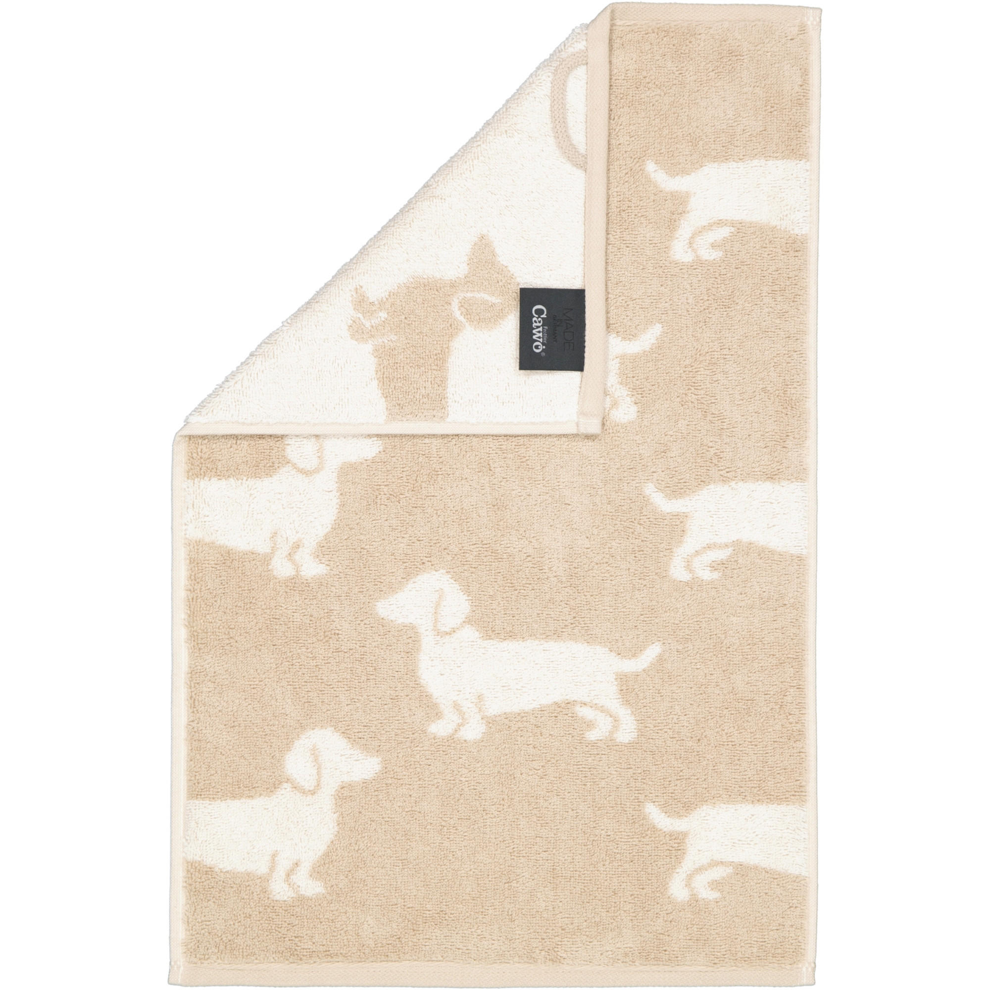 GÄSTETUCH WE LOVE DOGS 6246 NATUR-BEIGE - 33 - Beige, Textil (30/50cm) - Cawoe