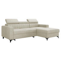 ECKSOFA Milano, Seite: Rechts 2R+LC - Schwarz/Mokka, Holz/Textil (236/172cm) - MIRJAN24