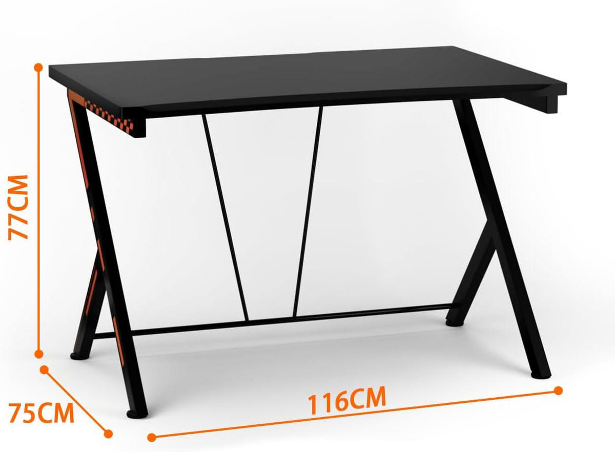 DATORBORD Svart - Svart, Träbaserade material (75/116/77cm) - COSTWAY