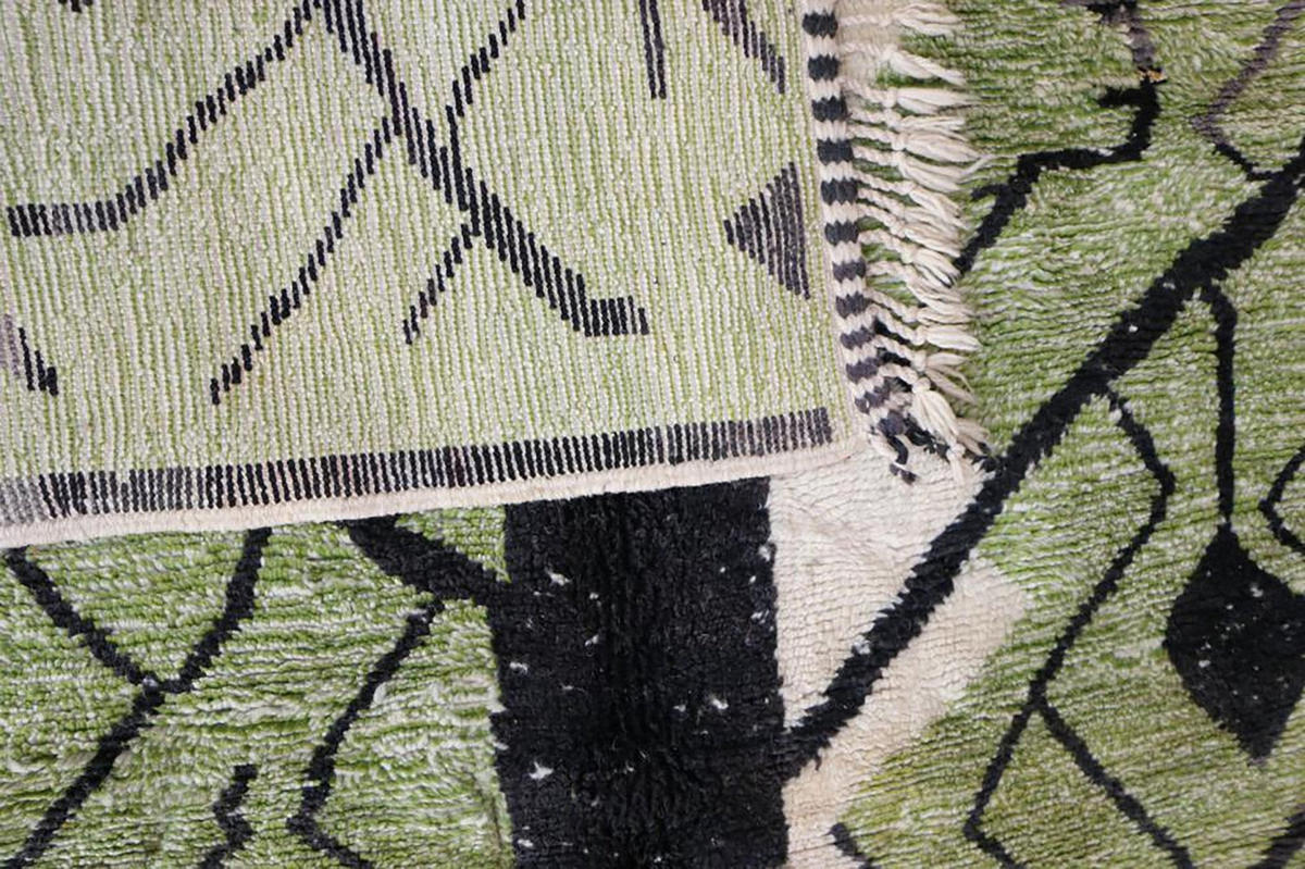 BERBERTEPPICH aus Marokko aus reiner Wolle 200x 300 cm - Grün, Naturmaterialien (200/300cm) - AFK Living
