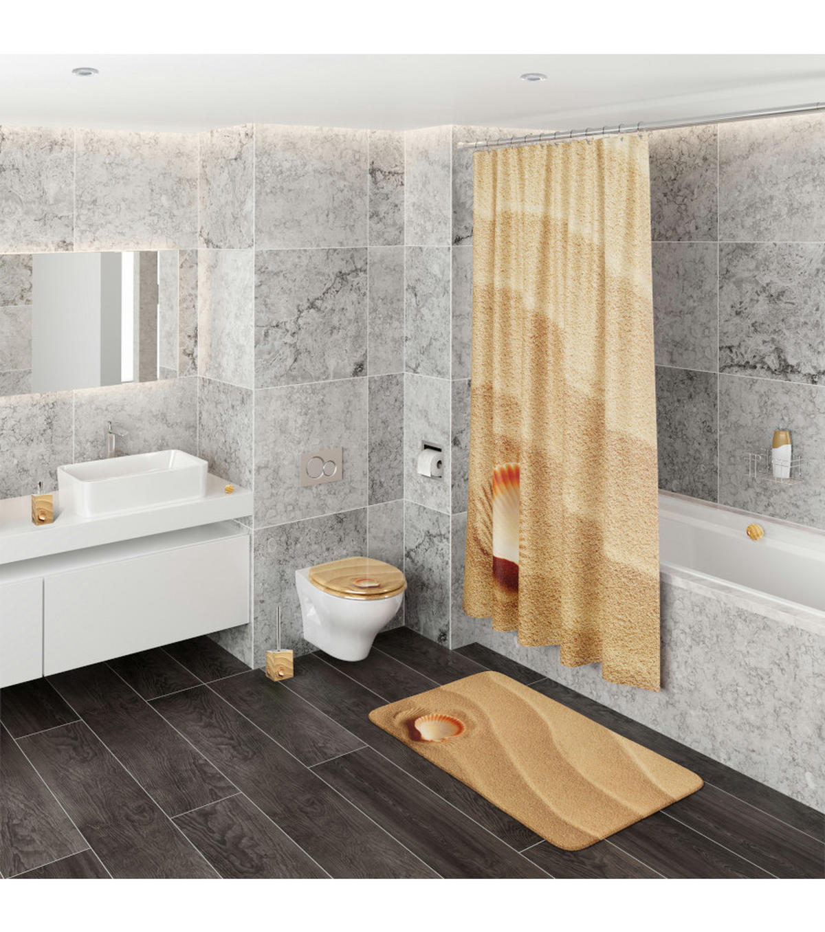 SEIFENSPENDER Clam - Beige/Creme, Kunststoff (8/16/8cm) - Sanilo