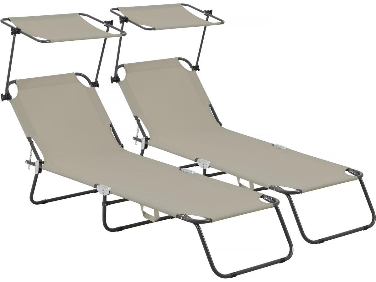 SONNENLIEGE lazy Taupe - Taupe, Metall (54/73/180cm) - Habitat Garten