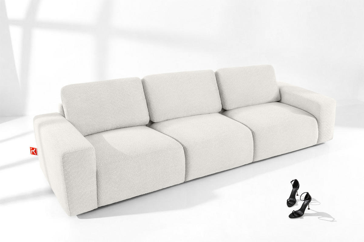 3-SITZER SOFA ZUCCO, Ecru - Ecru, Holz/Holzwerkstoff (292/85/100cm) - KONSIMO®
