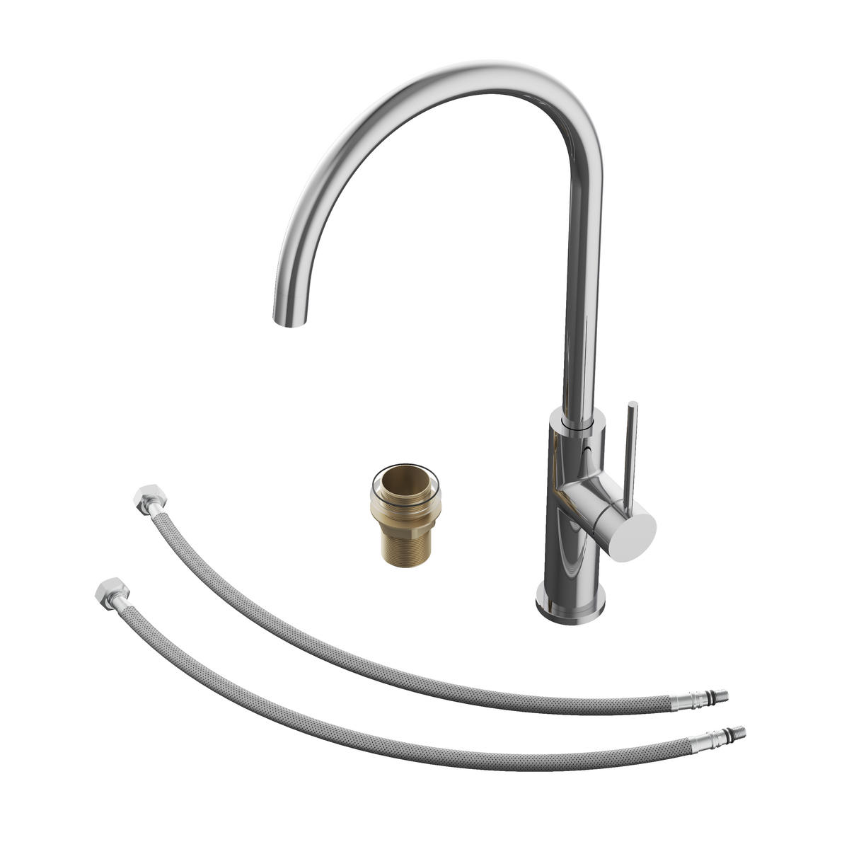 KÜCHENARMATUR Prestige SLIM Chrom 424 mm - Chromfarben, Metall (23/42/23cm) - Granitan