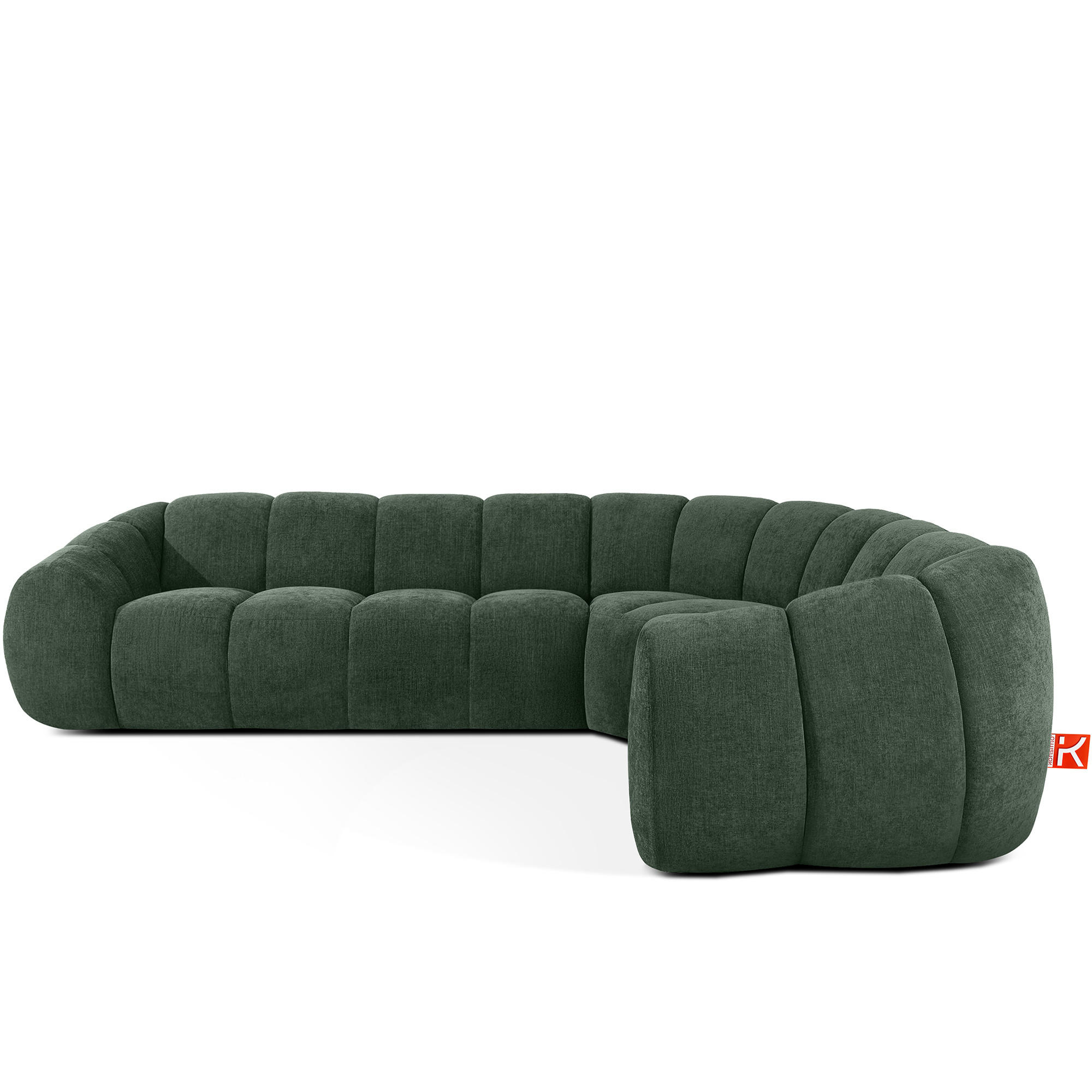 ECKSOFA RECHTS FLAVA, Dunkelgrün - Dunkelgrün, Holz/Holzwerkstoff (310/230cm) - KONSIMO®