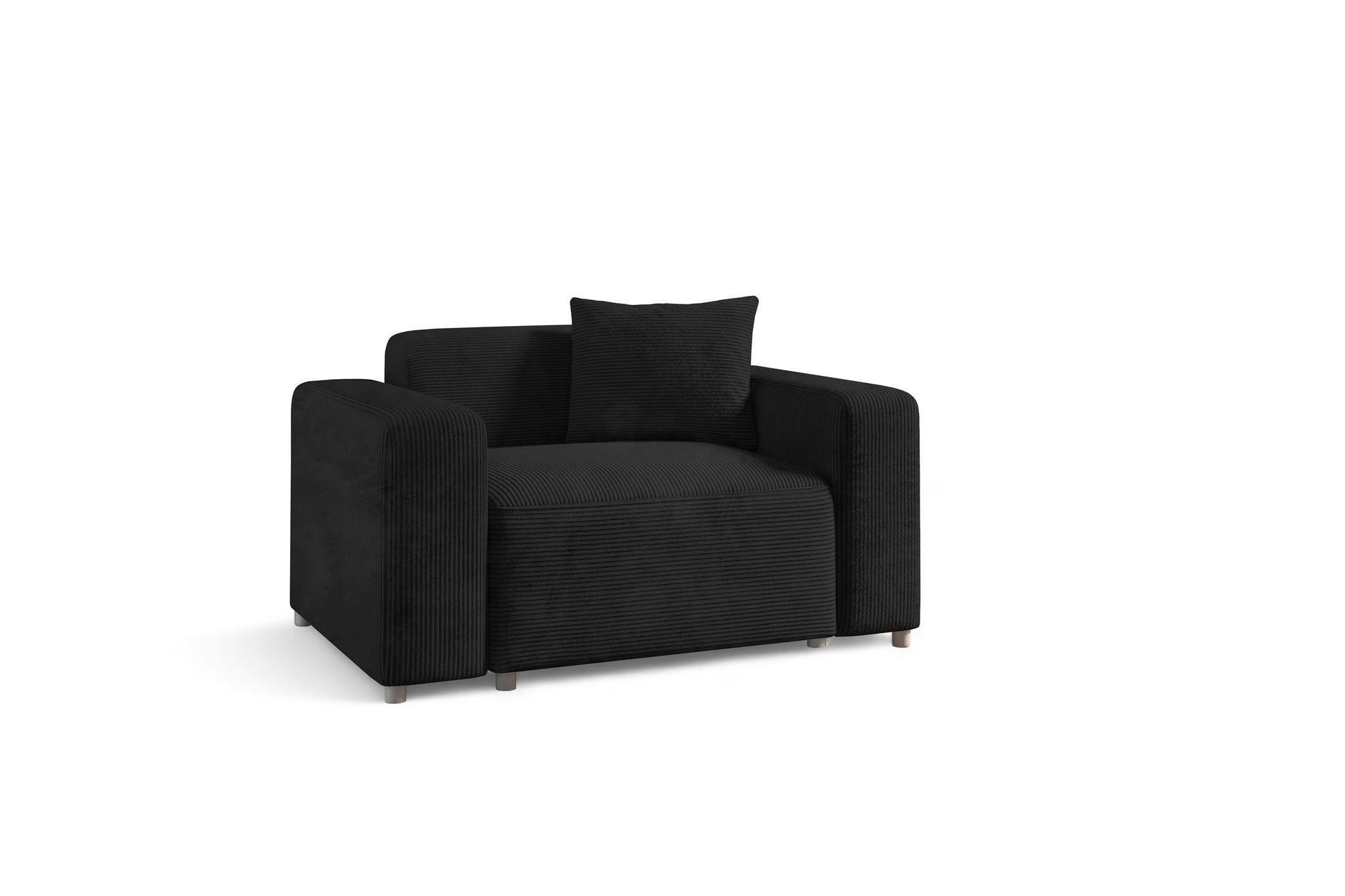 SESSEL Megan In Poso - Schwarz, Holzwerkstoff/Textil (145/75/98cm) - Fun Möbel