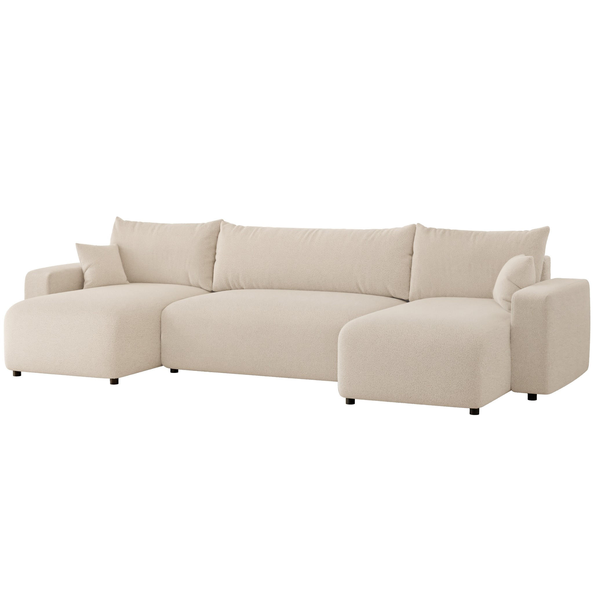 WOHNLANDSCHAFT Luna Mit Schlaffunktion - Beige, Holzwerkstoff/Textil (318/79/145cm) - Fun Möbel