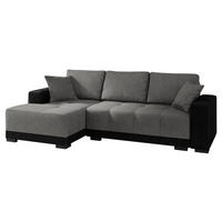 ECKSOFA Dallas, Seite: Links - Schwarz/Grau, Holz/Textil (240/140cm) - MIRJAN24